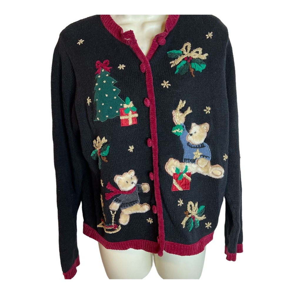 Vintage Teddy Bear Women’s Ugly Christmas Sweater please Read